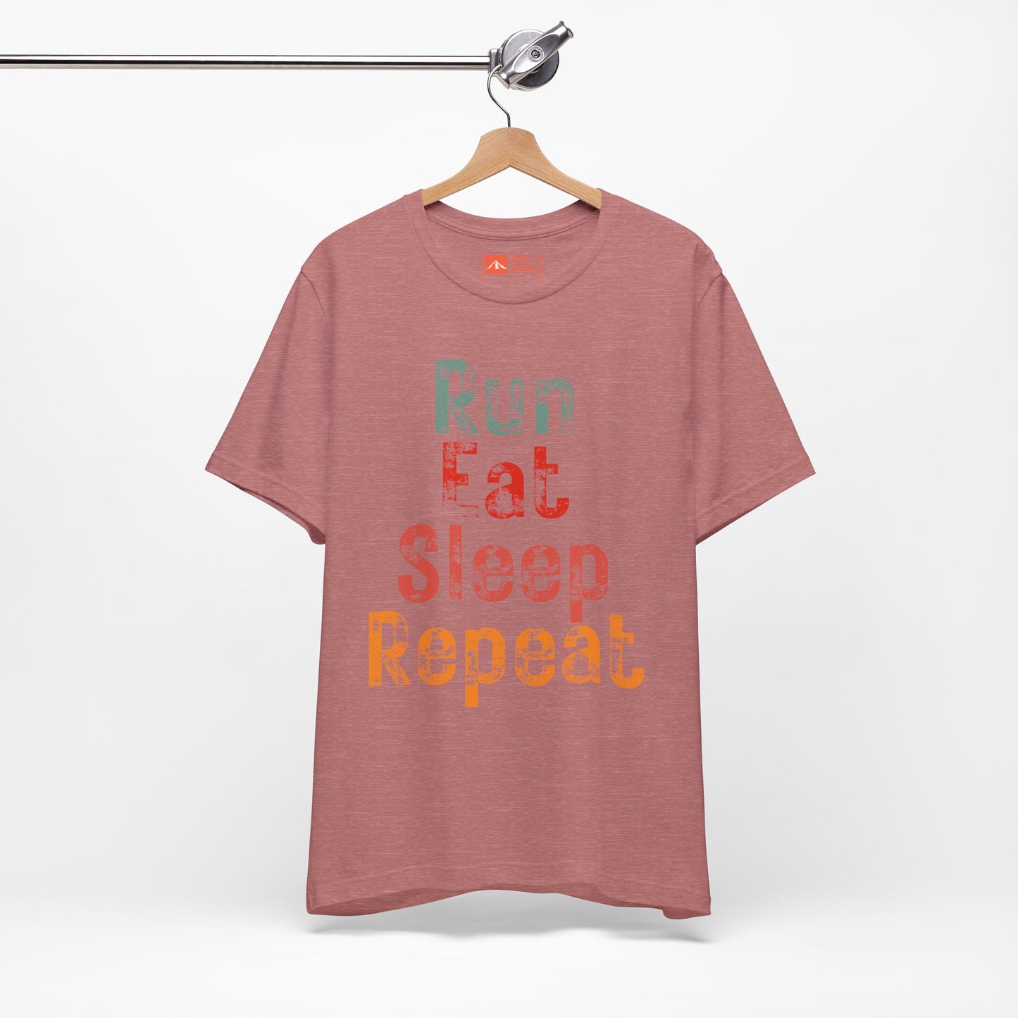 Rose Gold | 'Run Eat Sleep Repeat' Motivational Running Tee - Performance Athletic Shirt & Workout Gift