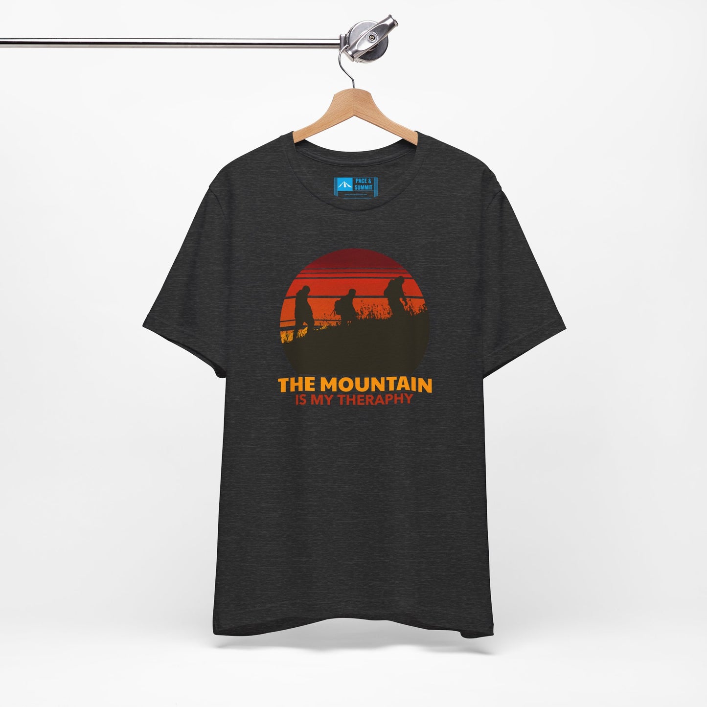 Dark Heather Gray | 'The Mountain Is My Therapy' Hiking Tee