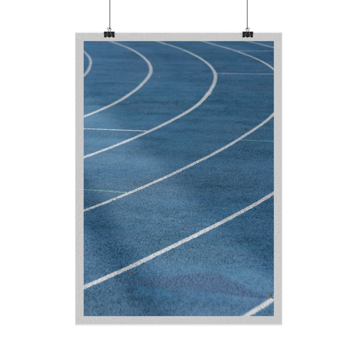 16.5" x 23.4" (A2) | Blue Track' Minimalist Athletic Sports Wall Art