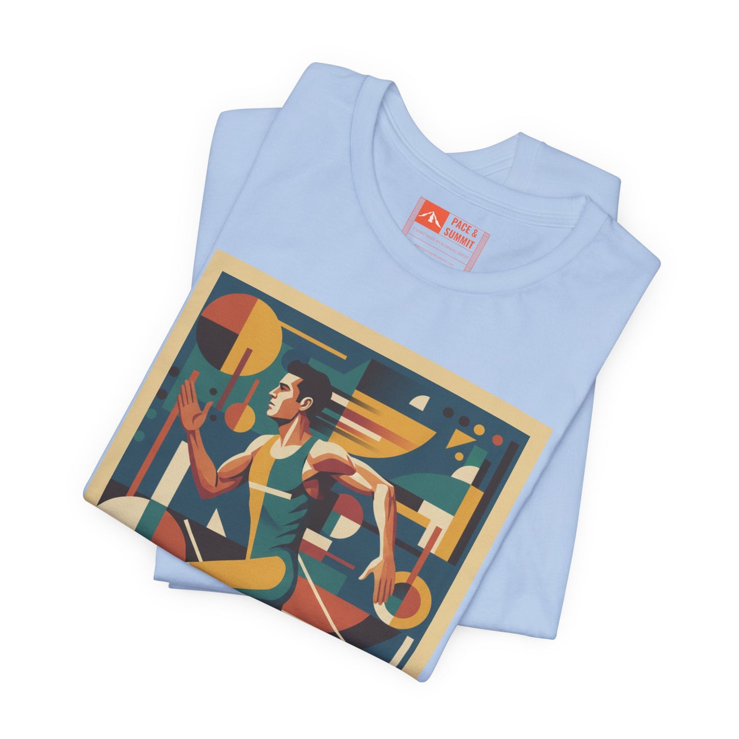 'Runner Geometric Art' Retro Athletic Poster Design Tee