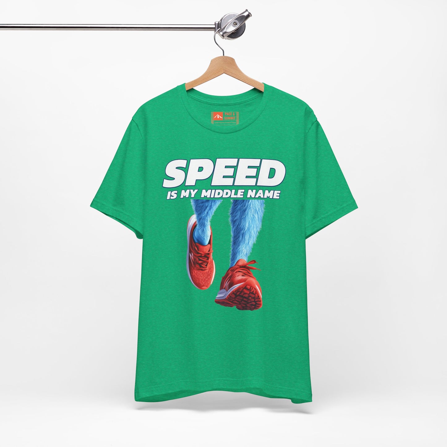 Irish Green | 'Speed Is My Middle Name' Funny Running Tee