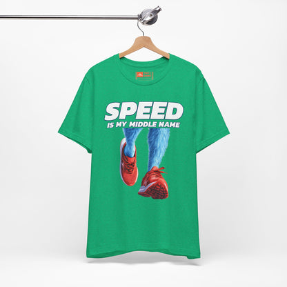 Irish Green | 'Speed Is My Middle Name' Funny Running Tee
