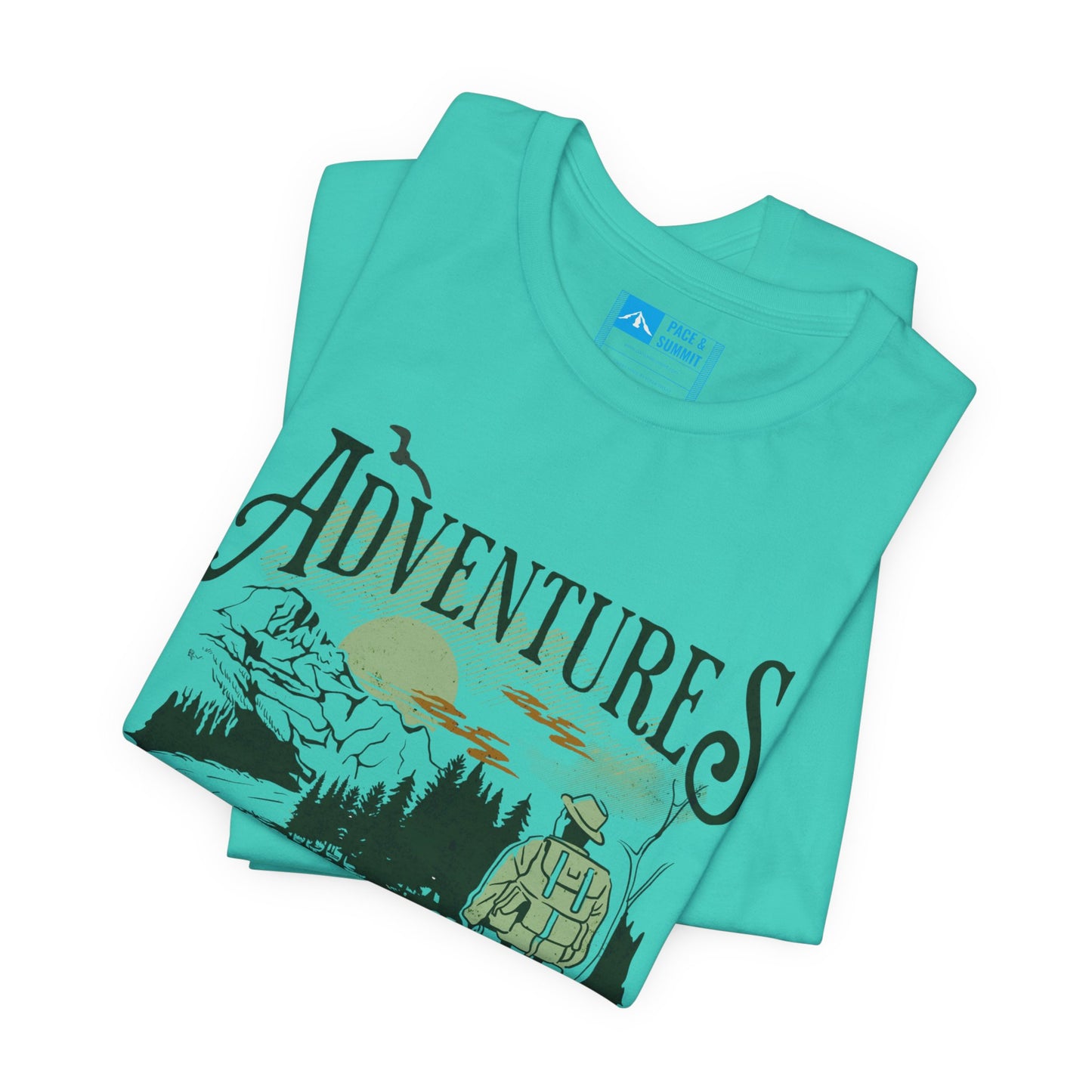 Teal | Born to Hike' Minimalist Outdoor Fashion Tee