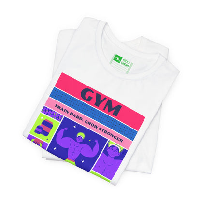 White | 'Train Hard' Poster-Art Gym Culture Tee 