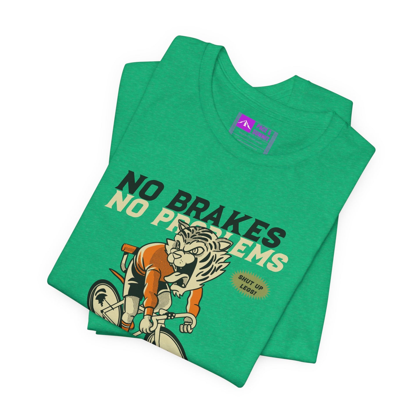 Green | 'No Brakes No Problems' Bicycle Graphic Tee