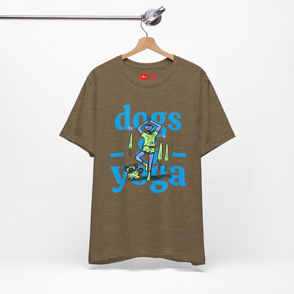 Military Green | 'Yoga Dogs' Ironic Fitness Lifestyle Fashion Tee