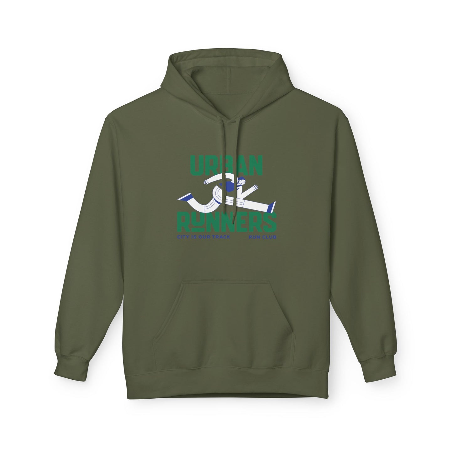 Military Green | 'Urban Runners' City Track Running Crew Hoodie