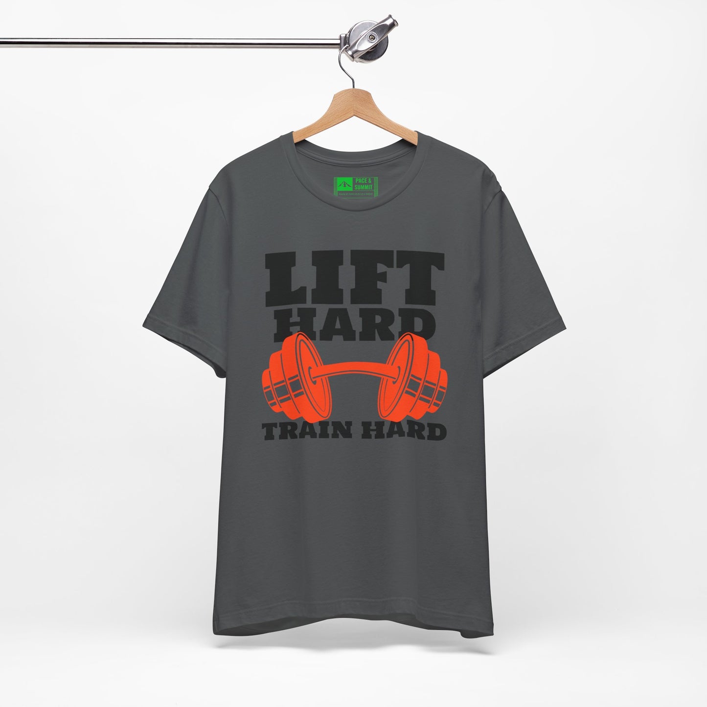 Charcoal | 'Lift Hard Train Hard' Weightlifting Gym T-Shirt