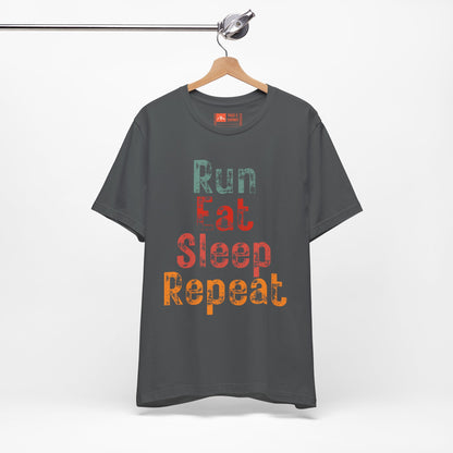 Charcoal | 'Run Eat Sleep Repeat' Motivational Running Tee - Performance Athletic Shirt & Workout Gift