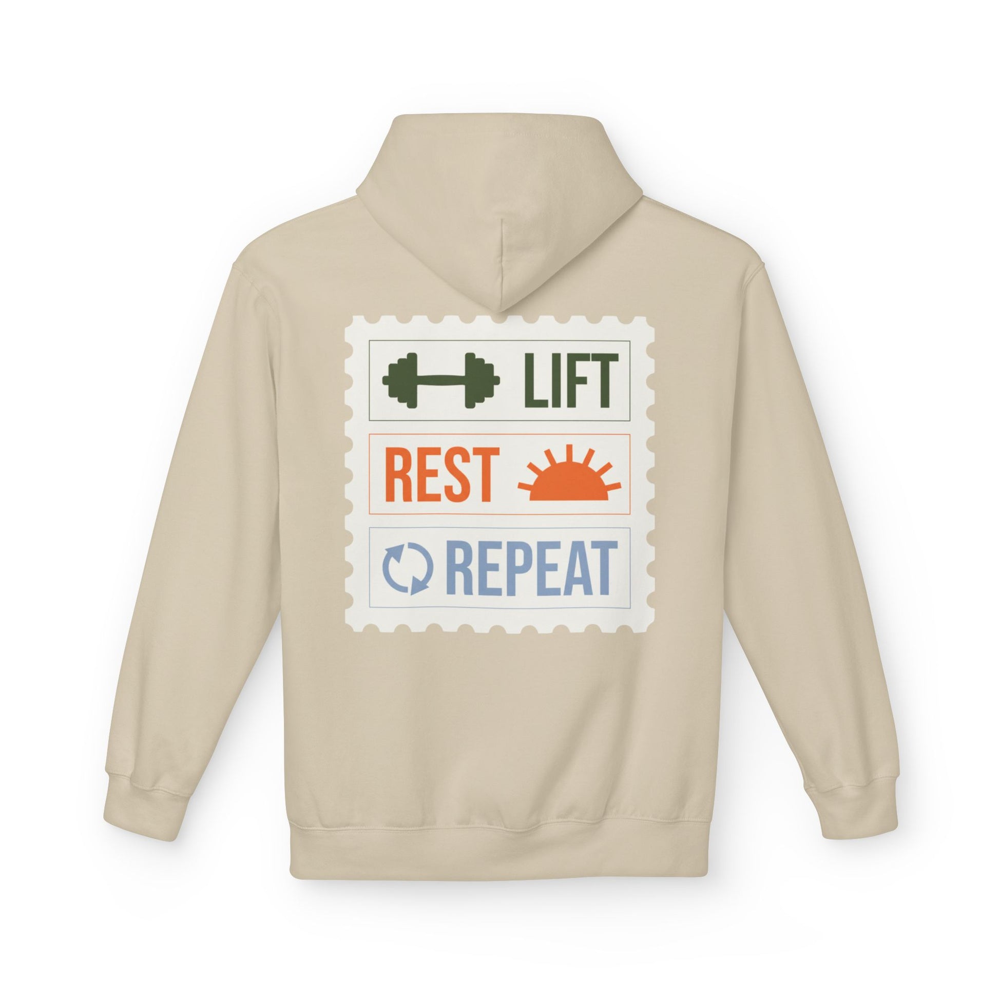 Sand | 'Lift Rest Repeat' Gym Motivation Fitness Hoodie