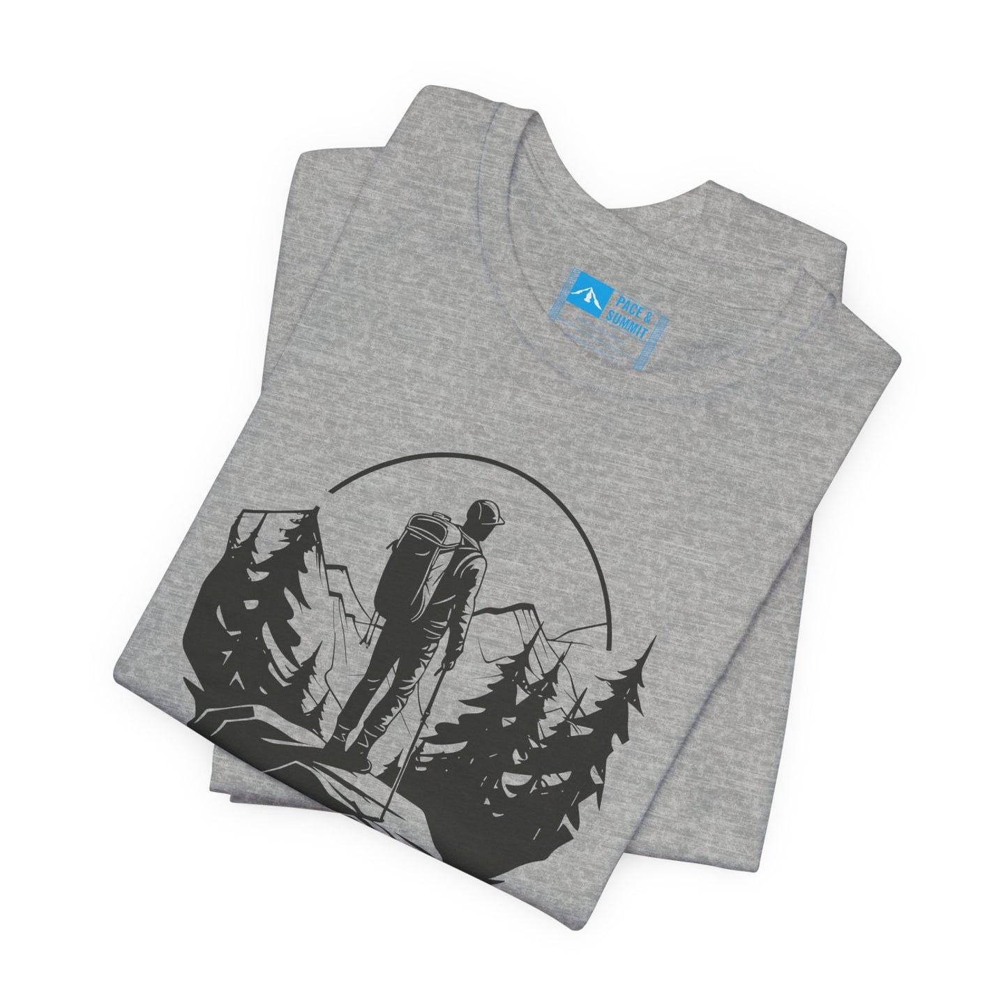 Gray | 'Summit Path' Minimalist Mountain Fashion Tee