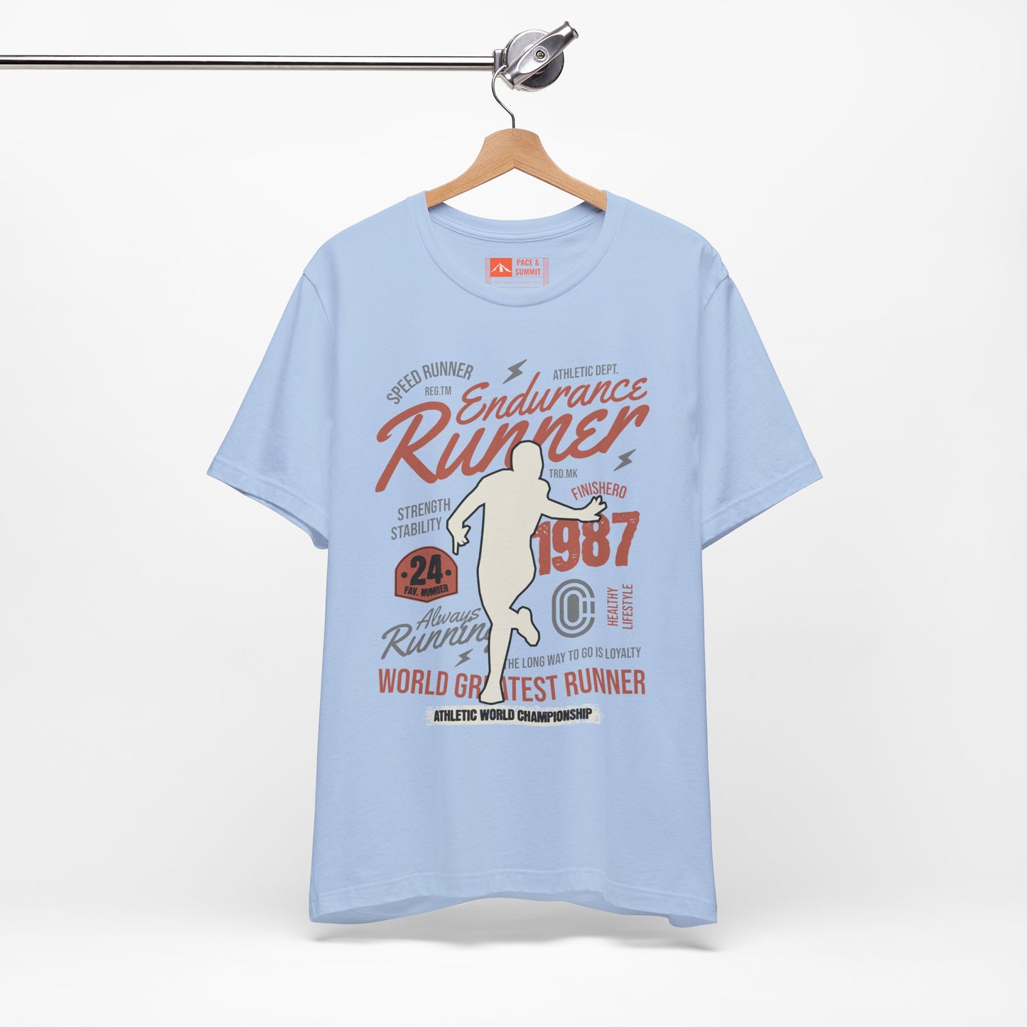 Tropical Blue | 'Endurance 1987' Vintage Marathon Runner Graphic Tee 