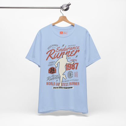 Tropical Blue | 'Endurance 1987' Vintage Marathon Runner Graphic Tee 
