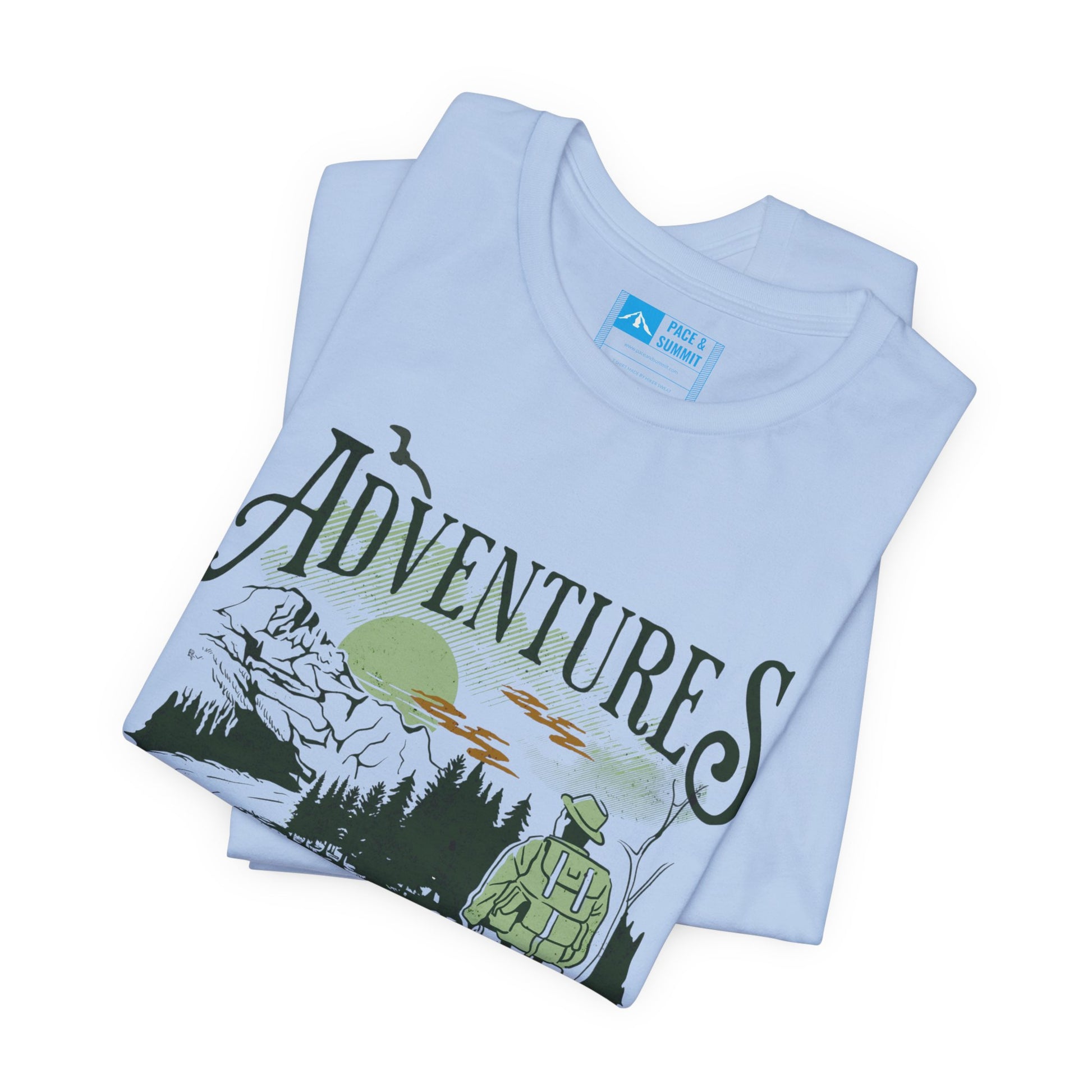Tropical Blue | Born to Hike' Minimalist Outdoor Fashion Tee