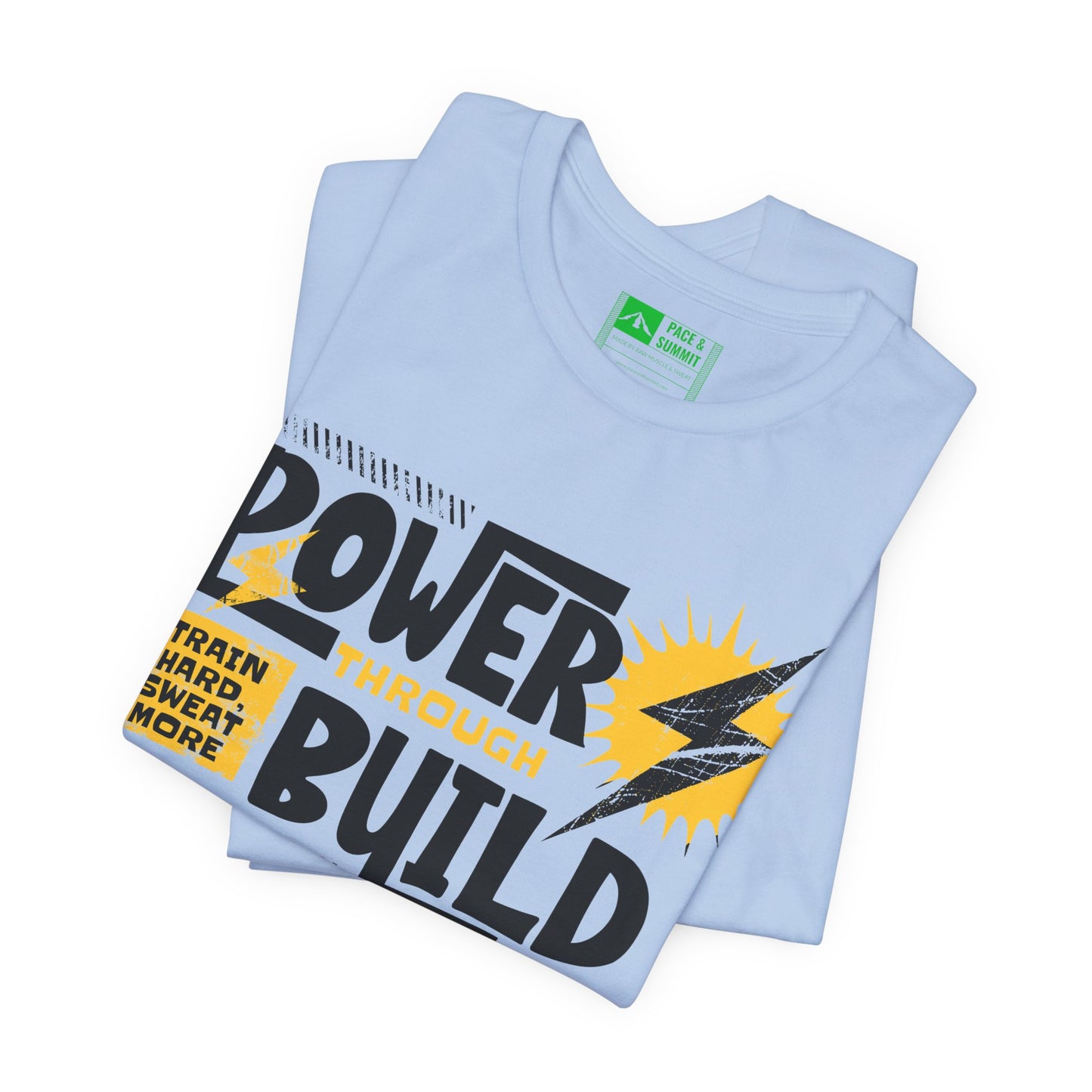 Tropical Blue | 'Power Through' Motivational Gym Workout Tee