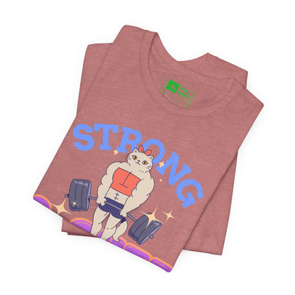 Rose Gold | 'Strong & Cute' Weightlifting Graphic Gym T-Shirt