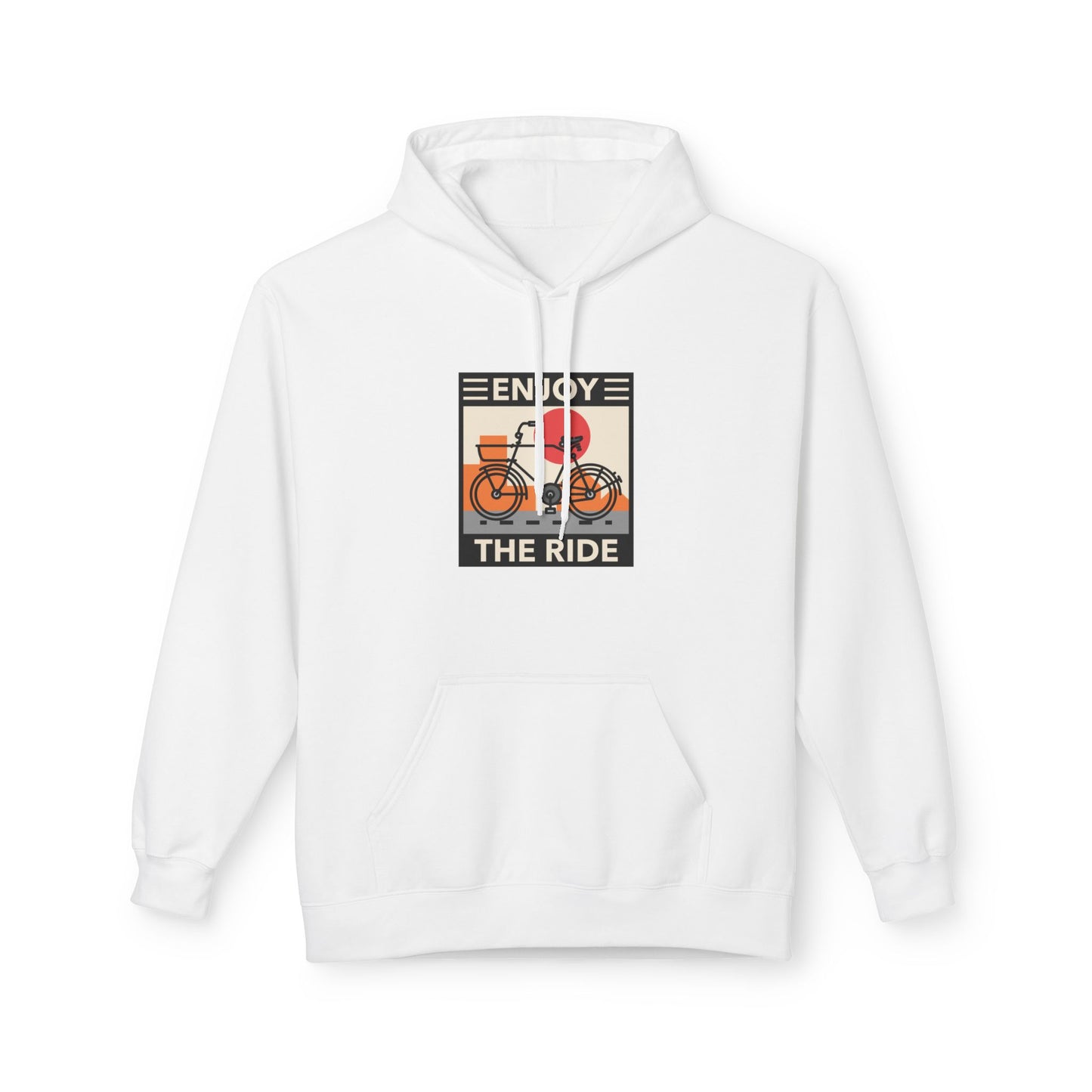 White | Enjoy The Ride' Retro Cycling Culture Hoodie