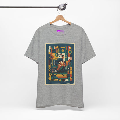 Gray | 'Geometric Bike' 70s Style Cycling Fashion Tee