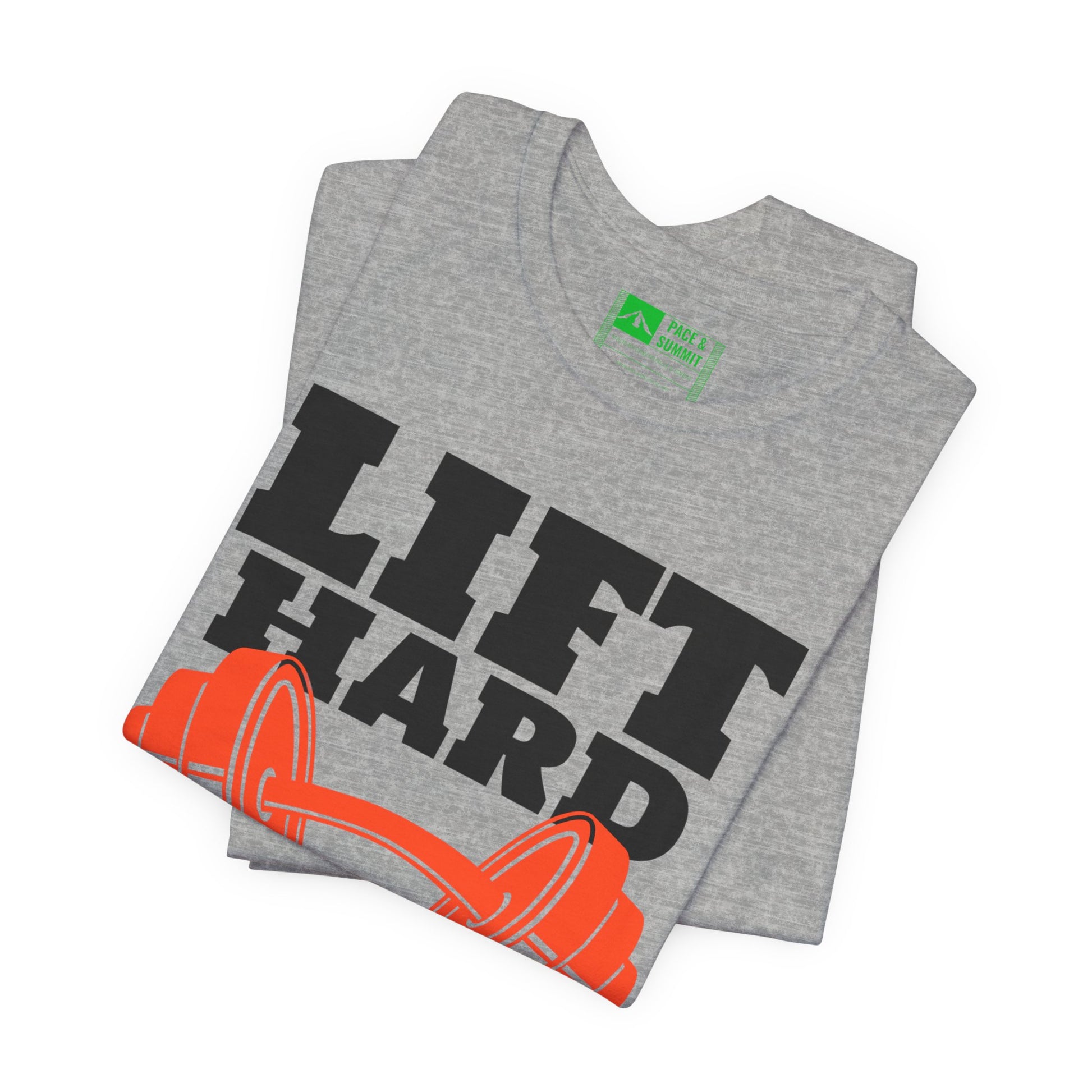 Gray | 'Lift Hard Train Hard' Weightlifting Gym T-Shirt
