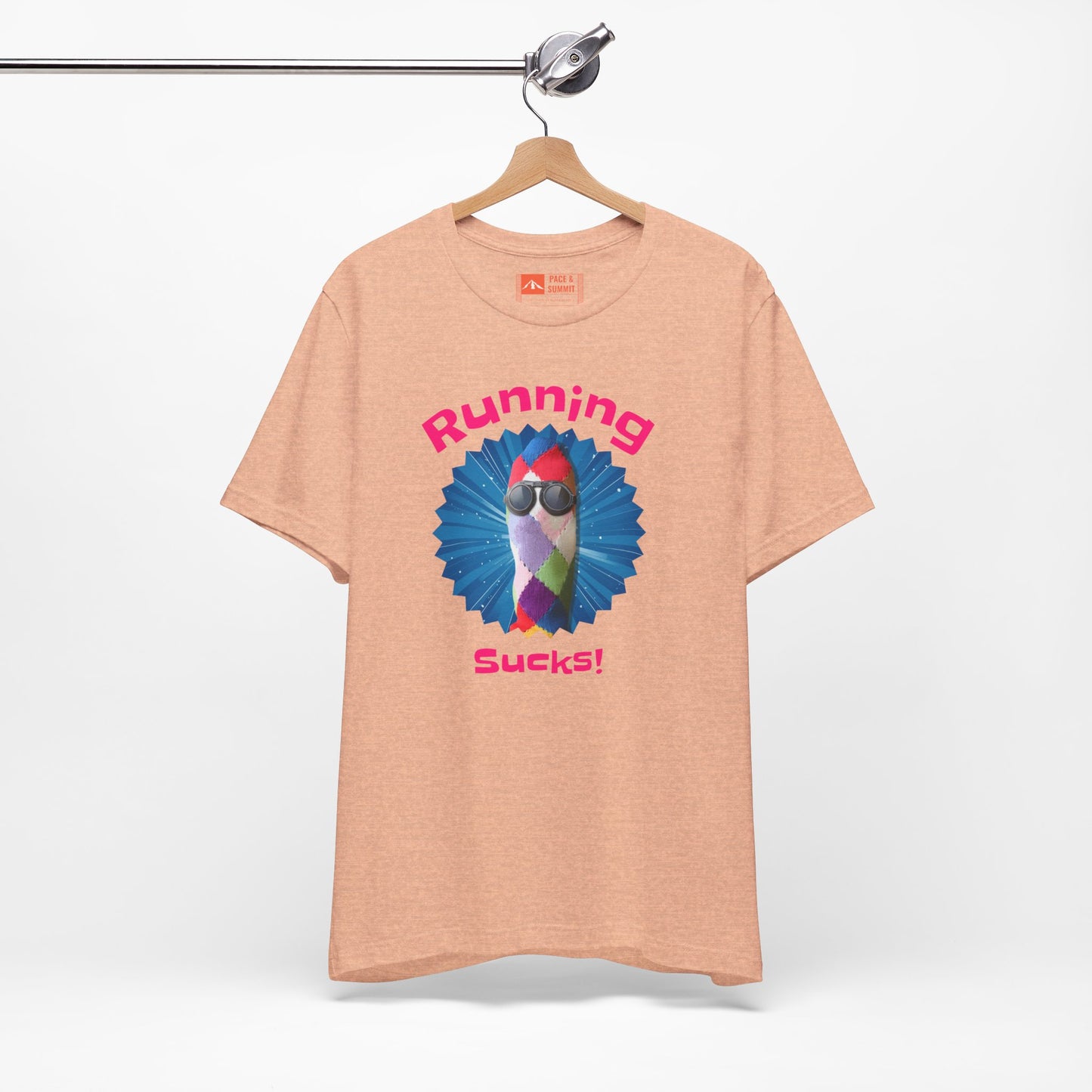 Heather Peach | 'Running Sucks' Funny Anti-Running Graphic Tee