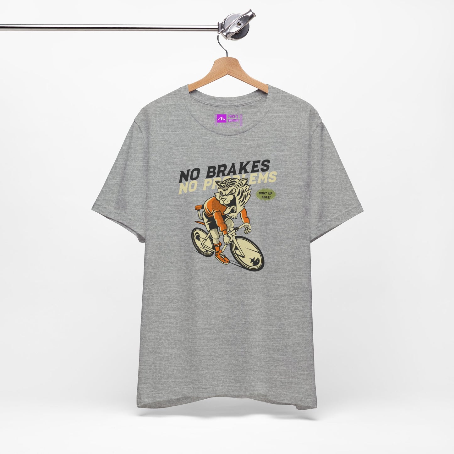 Gray | 'No Brakes No Problems' Bicycle Graphic Tee