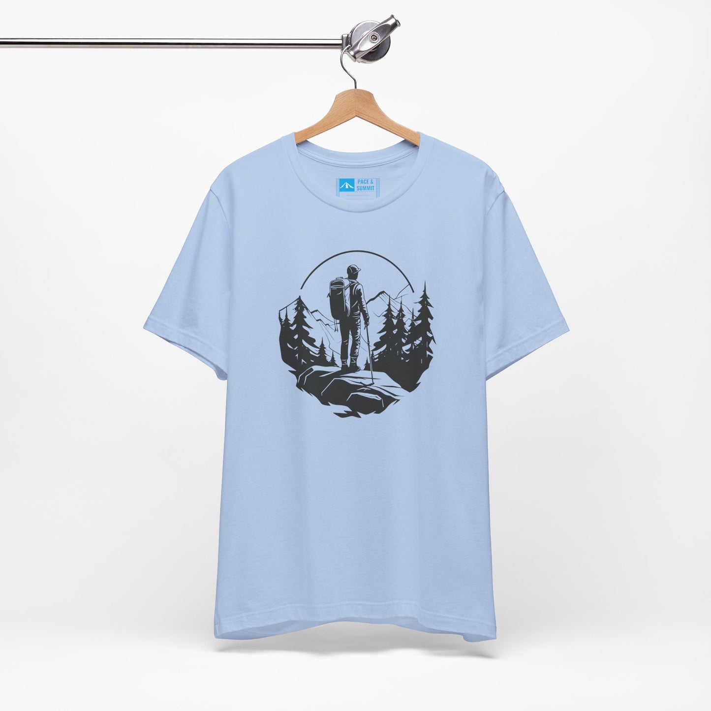 Tropical Blue | 'Summit Path' Minimalist Mountain Fashion Tee