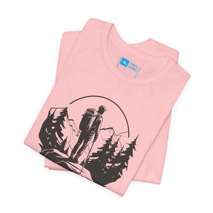 Pink | 'Summit Path' Minimalist Mountain Fashion Tee
