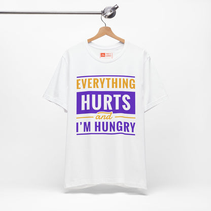 White | 'Everything Hurts' Ironic Statement Fashion Tee