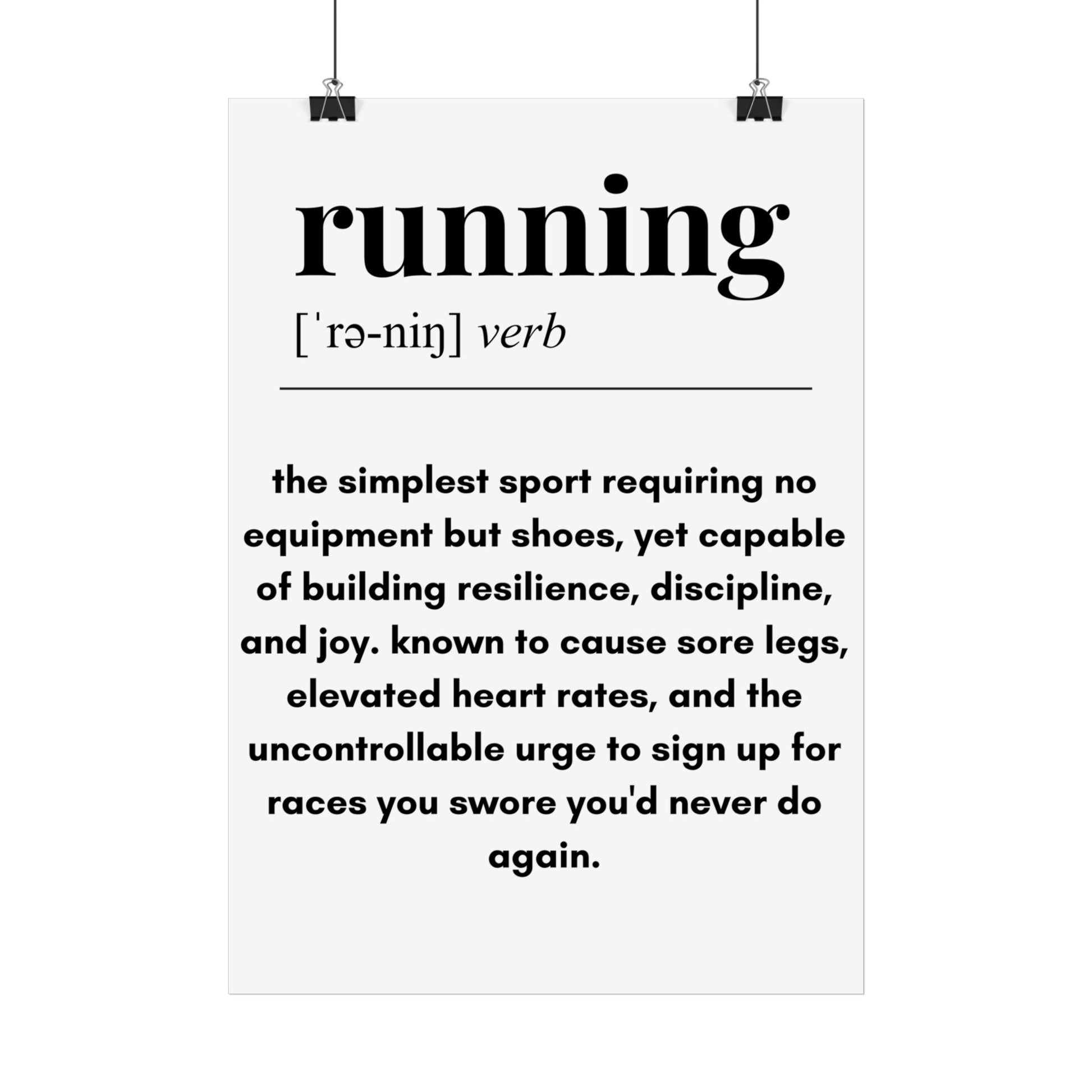11.7" x 16".5 (A3) | 'Running Definition' Minimalist Motivational Wall Art Poster
