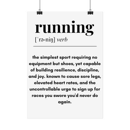 11.7" x 16".5 (A3) | 'Running Definition' Minimalist Motivational Wall Art Poster