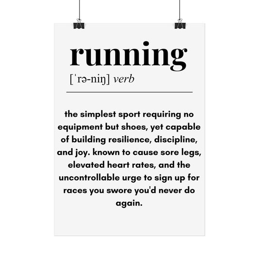 11.7" x 16".5 (A3) | 'Running Definition' Minimalist Motivational Wall Art Poster