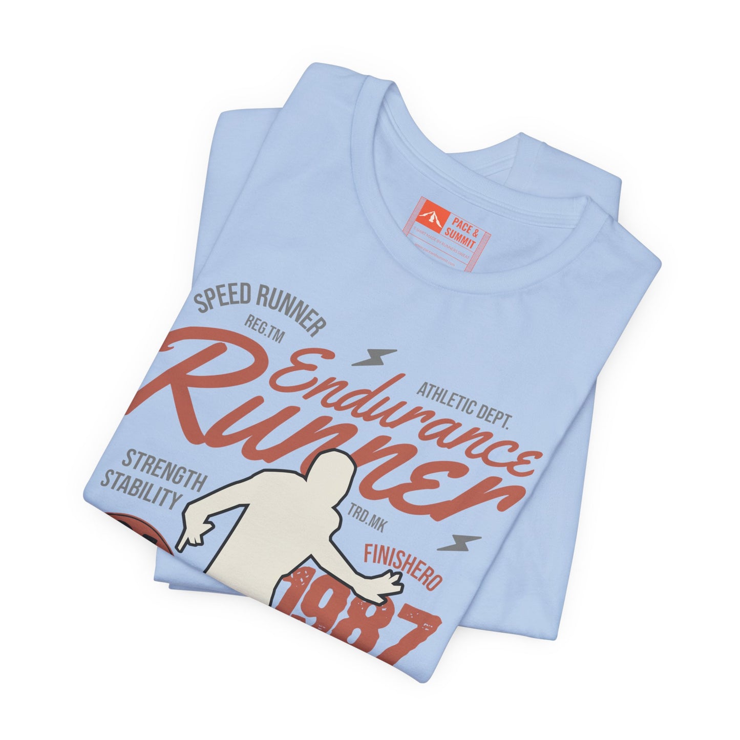 Tropical Blue | 'Endurance 1987' Vintage Marathon Runner Graphic Tee 