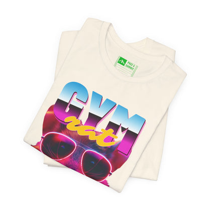 Natural | 'Gym Rat' Retro Neon Fitness Graphic Tee