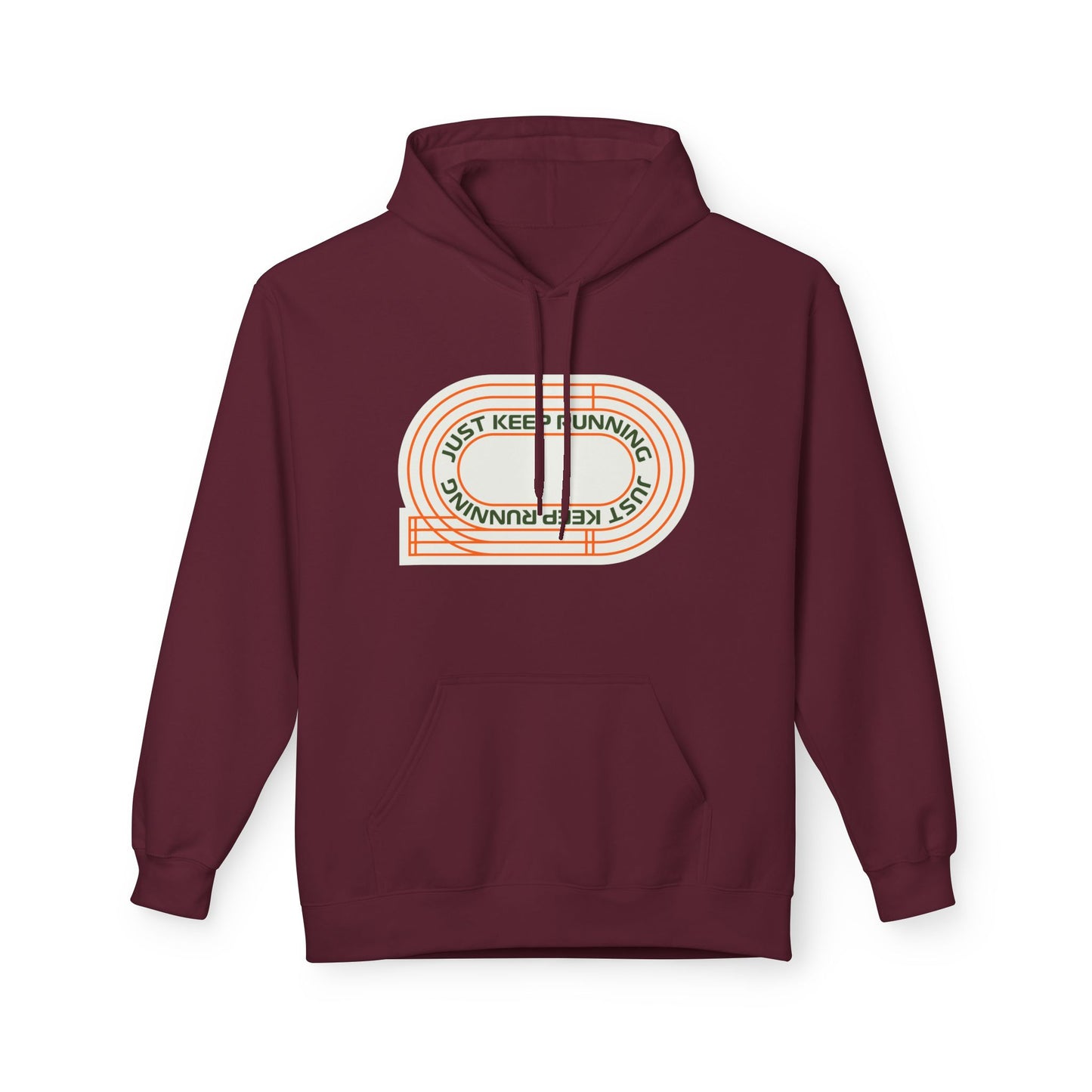 Maroon | 'Keep Running' Retro Motivational Track Hoodie