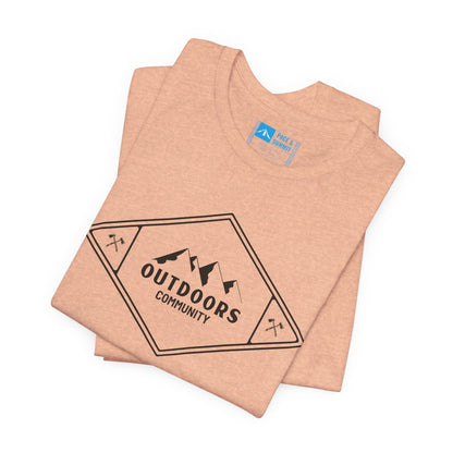 Heather Peach | 'Outdoors Community' Mountain Badge Graphic Tee