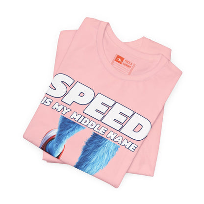 Pink | 'Speed Is My Middle Name' Funny Running Tee