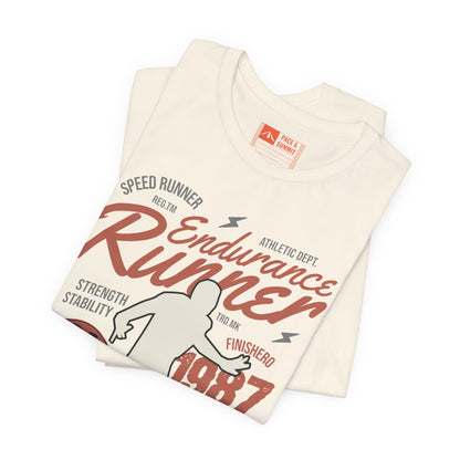 Natural | 'Endurance 1987' Vintage Marathon Runner Graphic Tee 