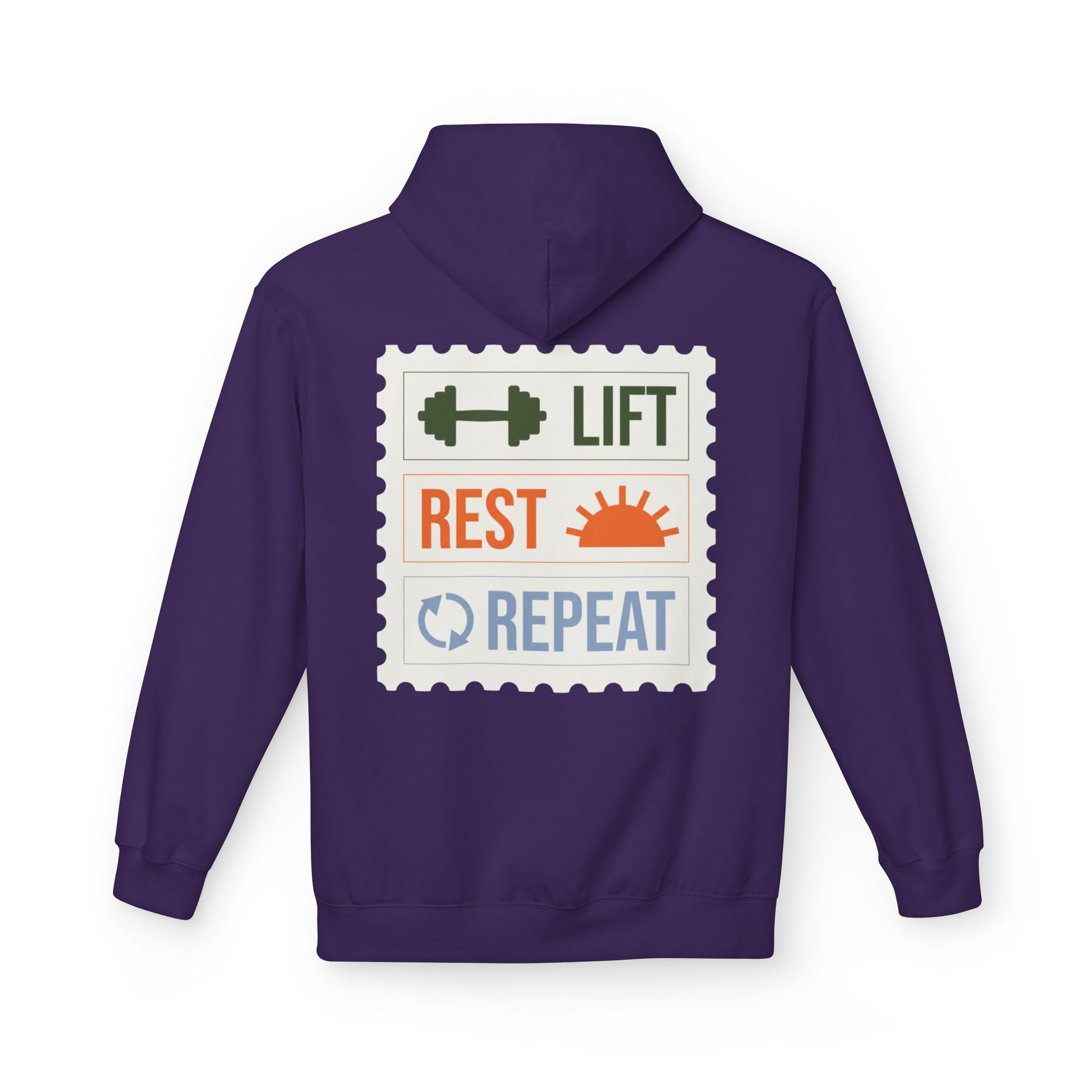 Purple | 'Lift Rest Repeat' Gym Motivation Fitness Hoodie