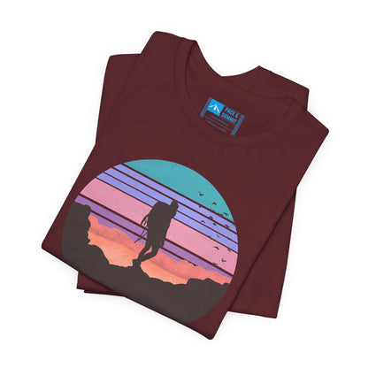 Maroon | 'Adventure Is Calling' Retro Hiker Graphic Fashion Tee