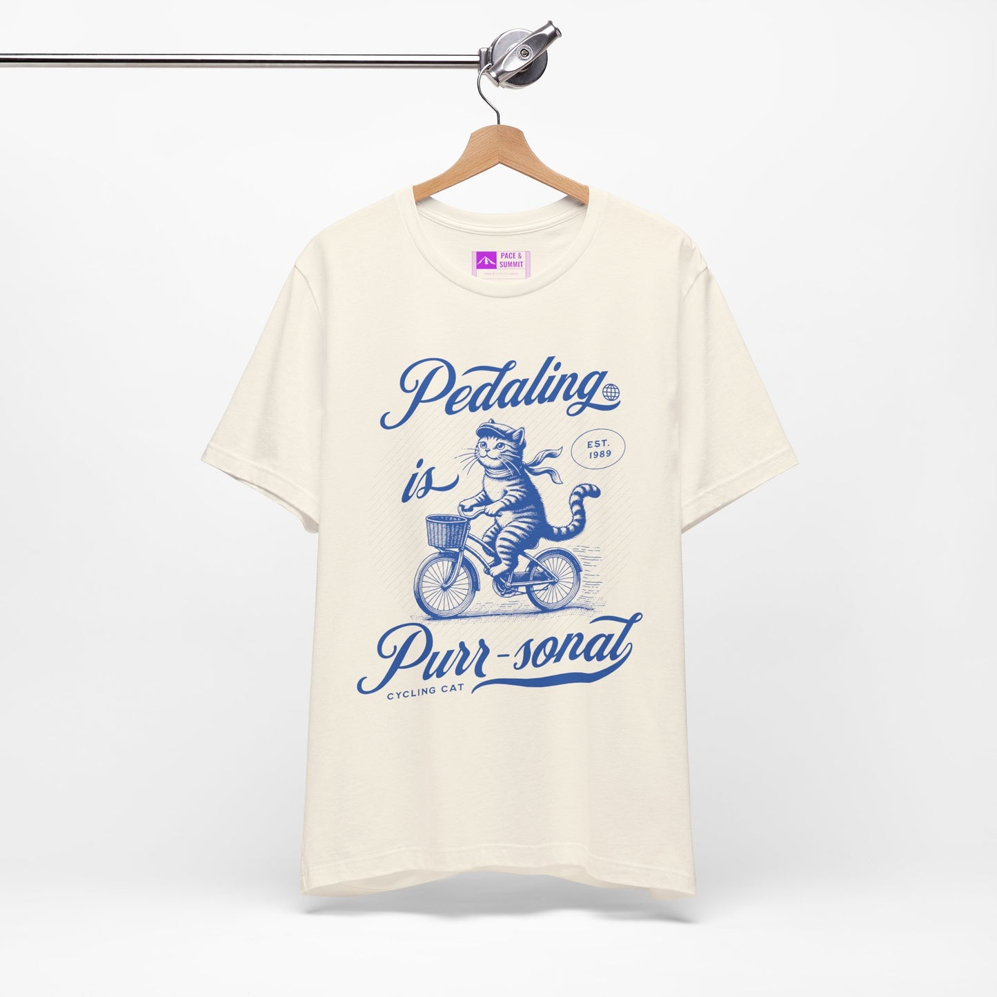 Natural | 'Pedaling Is Purr-sonal' Cat Cycling Graphic Tee