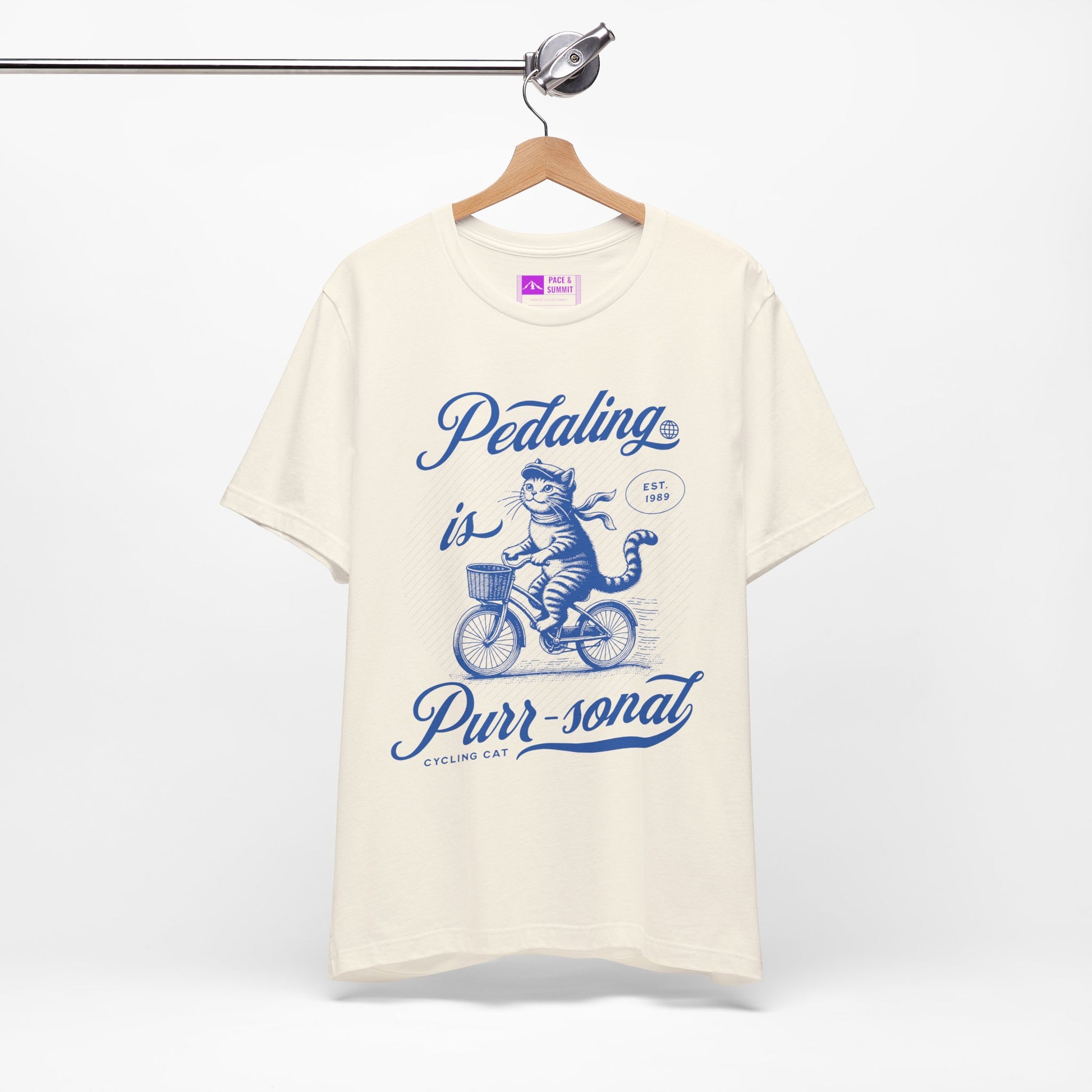 Natural | 'Pedaling Is Purr-sonal' Cat Cycling Graphic Tee
