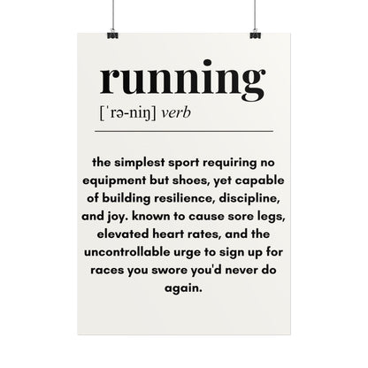 16".5 x 23.4 " (A2) | 'Running Definition' Minimalist Motivational Wall Art Poster