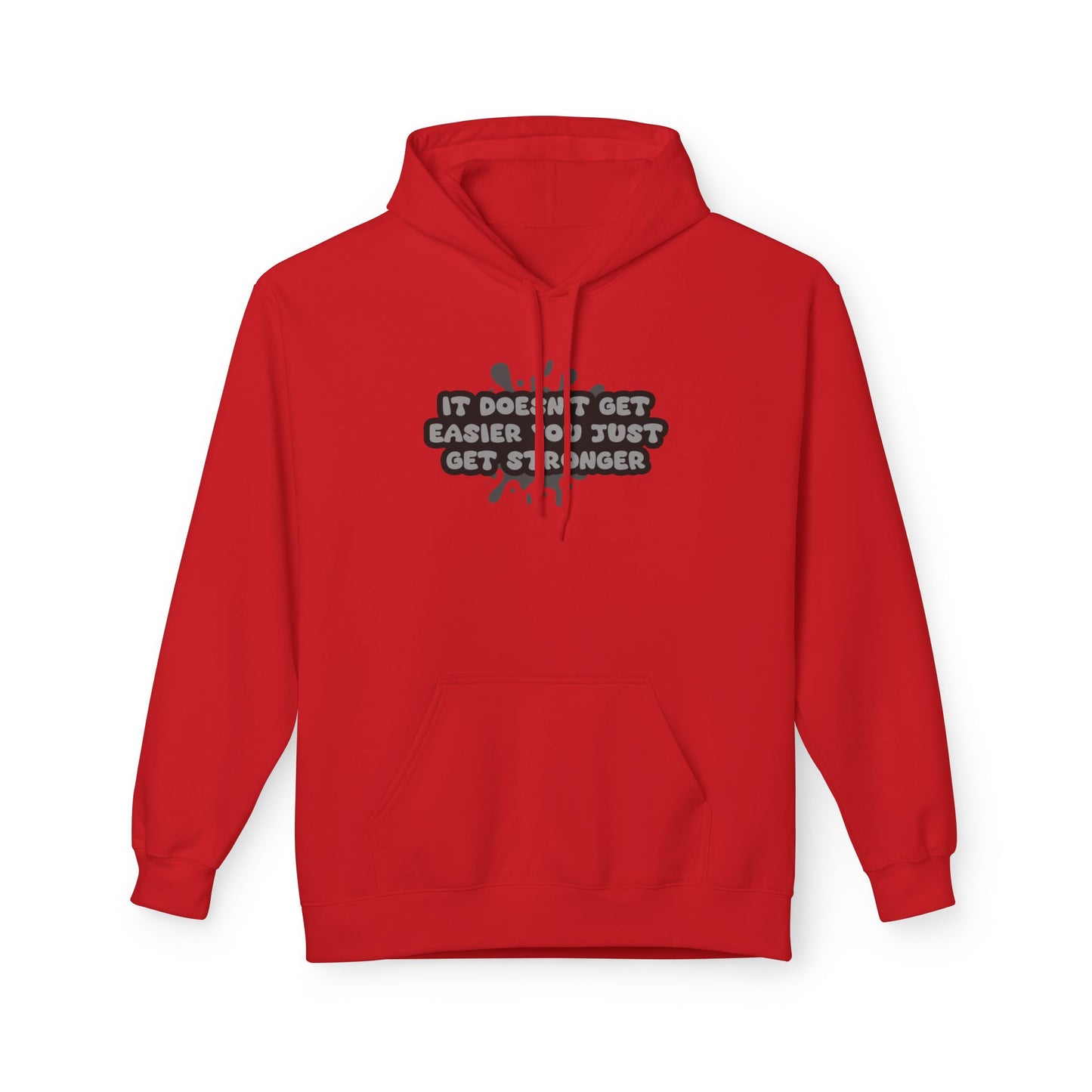 Red | 'Get Stronger' Motivational Performance Statement Hoodie