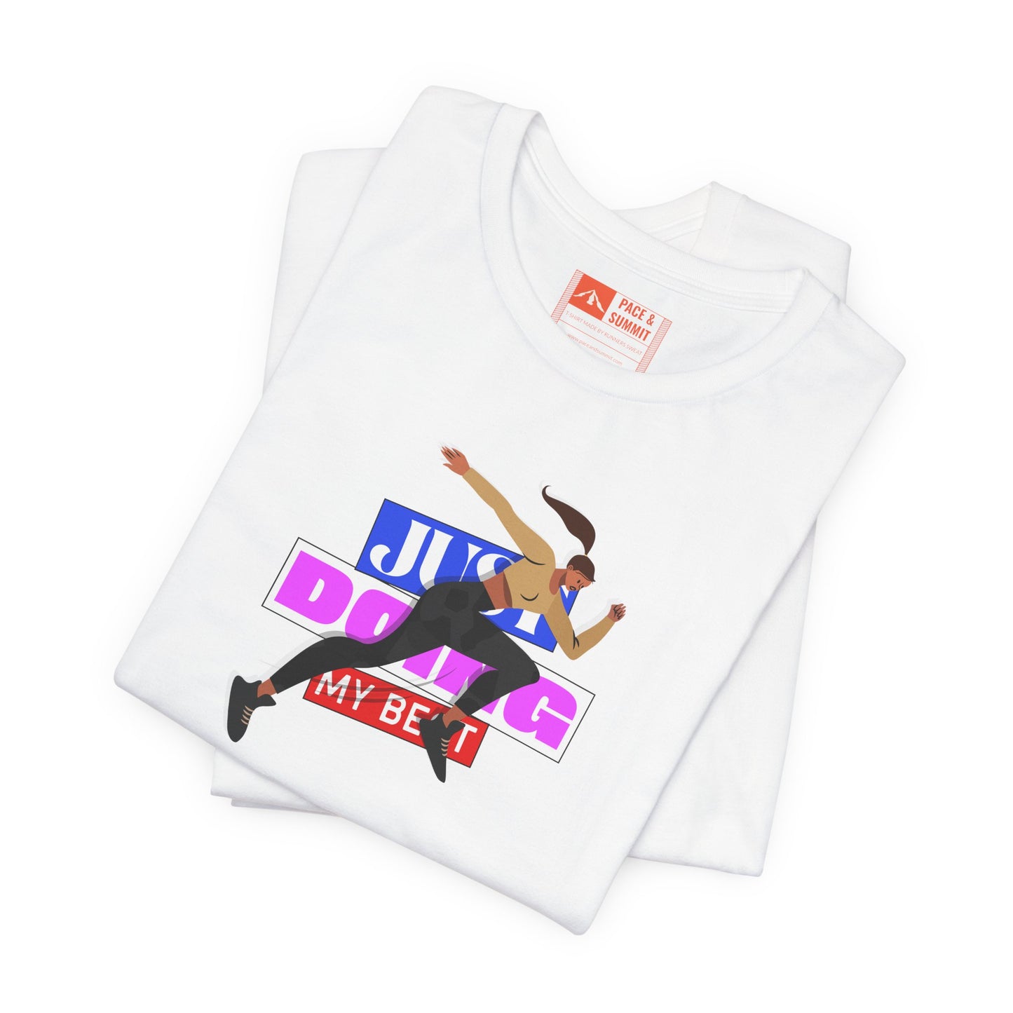 White | 'Just Doing My Best' Runner Graphic Tee