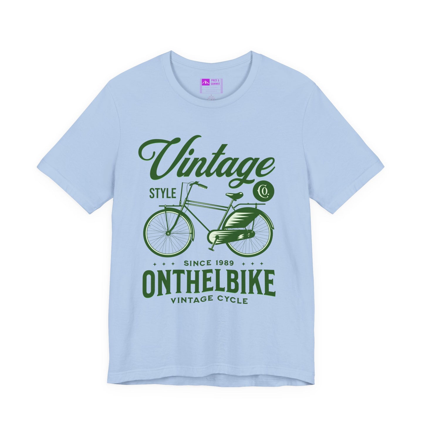 Tropical Blue | 'On The Bike' Vintage Style Retro Bicycle Tee