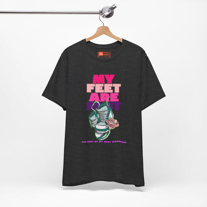 Dark Heather Gray | My Feet Are Fast' Ironic Running Streetwear Graphic Tee