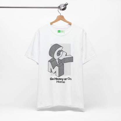 White | 'Go Heavy' 3D Block Gym Culture Tee