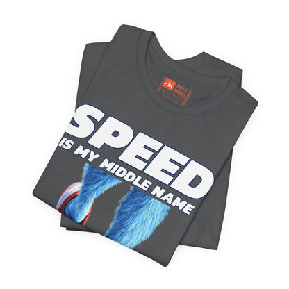 Charcoal | 'Speed Is My Middle Name' Funny Running Tee