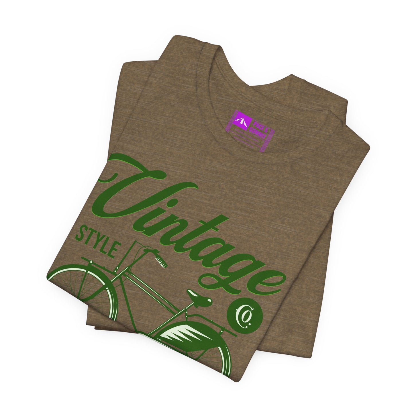 Military Green | 'On The Bike' Vintage Style Retro Bicycle Tee