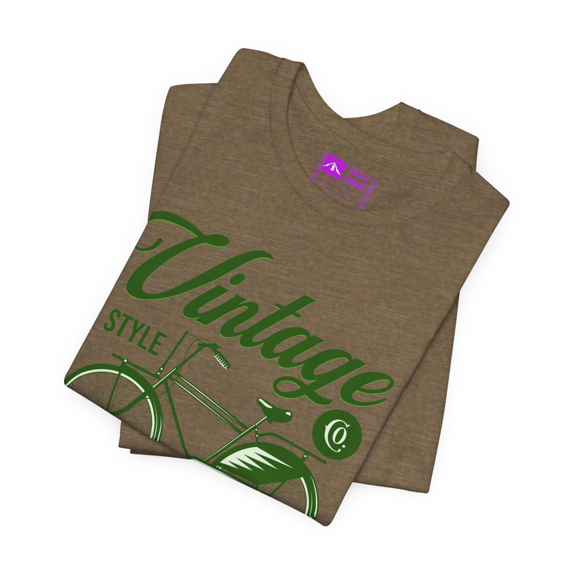 Military Green | 'On The Bike' Vintage Style Retro Bicycle Tee